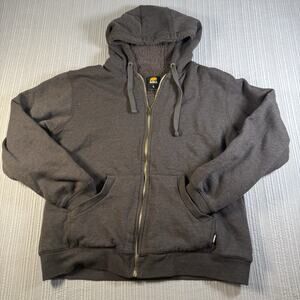 Berne Jacket Womens L Sherpa Hooded Full Zip Coat Gray Workwear Chic Gorpcore